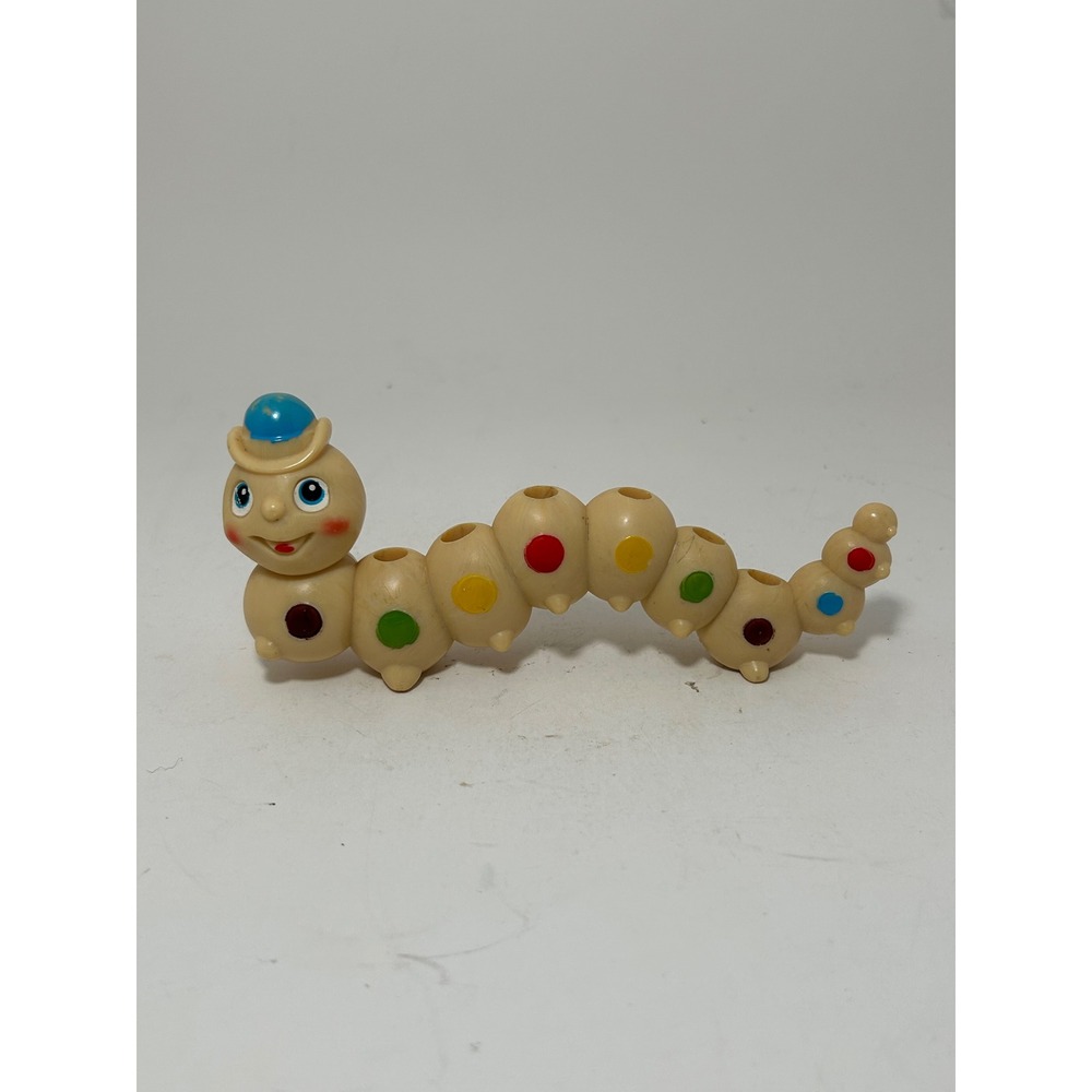 Vintage Smiling‎ Caterpillar Plastic Toy Hong Kong Polka Dot Desk Organizer Hat